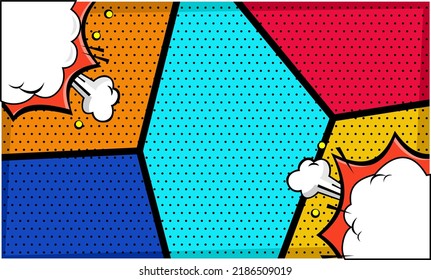 Colorful cartoon comic page background