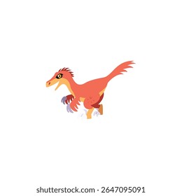 Colorful Cartoon Deinonychus Dinosaur Illustration