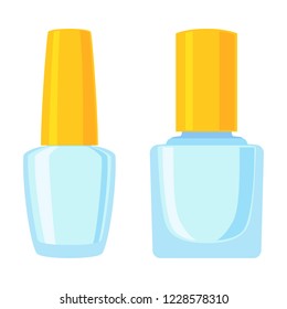 Colorful cartoon empty cosmetic bottle set. Parfum gift for women. Fashion themed vector illustration for icon, logo, stamp, label, sticker, badge, gift card, certificate or flayer decoration