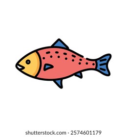 Colorful Cartoon Fish Illustration Aquatic Animal Design