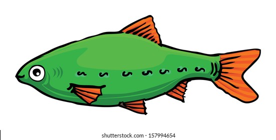 Colorful cartoon fish, vector illustration