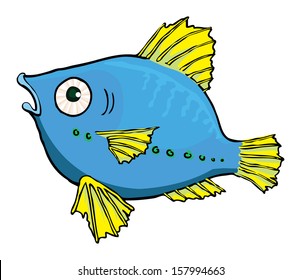 Colorful cartoon fish, vector illustration