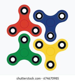 colorful cartoon flat design spinner game background for children & kids. play & spin the spinner vector style. popular and trend isolated game for relaxing with three rings