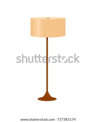 Colorful cartoon floor lamp light  icon for home appliance indoor furniture. Vector flat isolated interior design element. Clipart for web, advertising, banners.