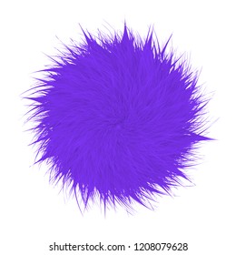 Colorful cartoon fluffy and furry pompons. Fur ball and element.  Vector isolated on white background. Funny fur element for game design.