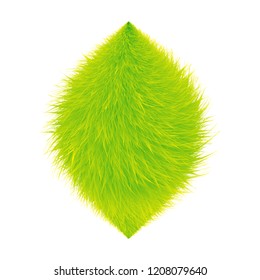 Colorful cartoon fluffy and furry pompons. Fur ball and element.  Vector isolated on white background. Funny fur element for game design.