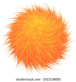 Colorful cartoon fluffy pompons. Fur balls.  Vector isolated on white background. Funny fur balls for game design.