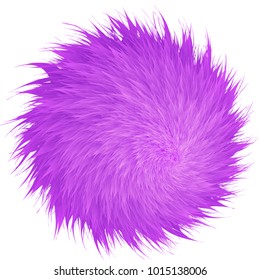 Colorful cartoon fluffy pompons. Fur balls.  Vector isolated on white background. Funny fur balls for game design.