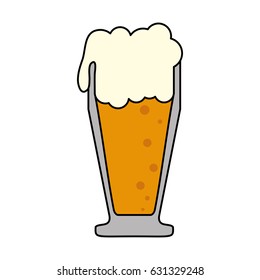 colorful cartoon foamy beer glass