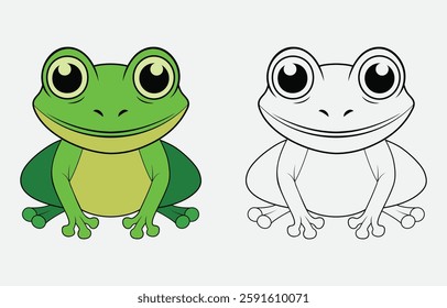 Colorful cartoon frog vector art Illustration Isolated on white background
