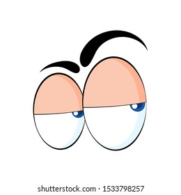 Colorful Cartoon Funny Eyes. Vector Isolated illustration on white background