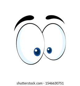 Colorful Cartoon Funny Eyes. Vector Isolated illustration on white background