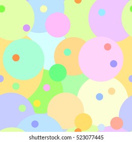 Colorful cartoon funny seamless background with random circles