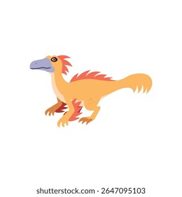 Colorful Cartoon Gallimimus Dinosaur Illustration