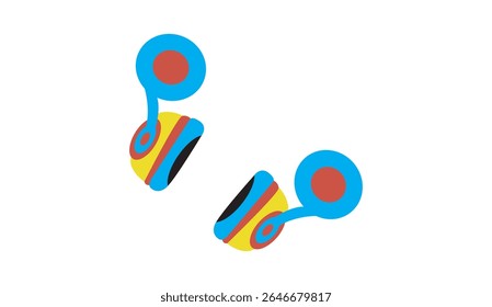 Colorful cartoon headset vector illustration, perfect for music, gaming, technology, or communication-themed designs.