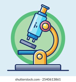 A colorful cartoon illustration of a microscope, perfect for adding a touch of whimsy to your science-related projects. This fun and playful graphic is ideal for educational materials, designs.