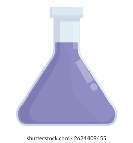Colorful cartoon illustration of scientific flask and beaker glassware in a laboratory setting, perfect for educational materials, school, and study related designs