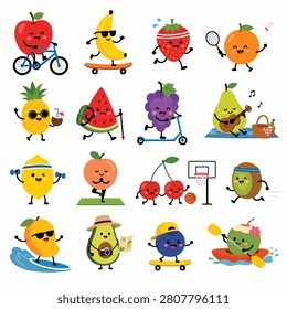 Colorful cartoon insects and animals including ladybugs butterflies bees and snails on plain white background