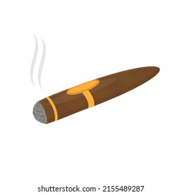 Caricatura colorida que alumbraba a un cigarro. Ilustración vectorial de temática occidental salvaje .vector