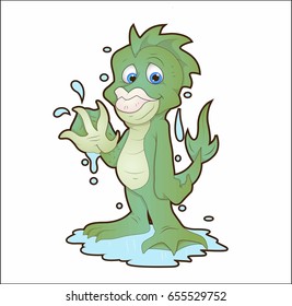 Colorful cartoon monster, vector illustration