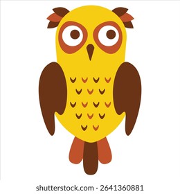 colorful cartoon owl branches vector design