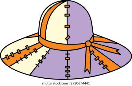 Colorful Cartoon Patchwork Floppy Hat