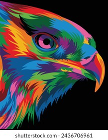 Colorful Cartoon Predator Eagle Vector for Logo, Sticker, and T-Shirt Design