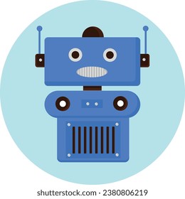 A colorful cartoon robot character design for sticker, emoji, Avatar. etc.