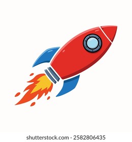 Colorful Cartoon Rocket – Hand-Drawn Space Adventure