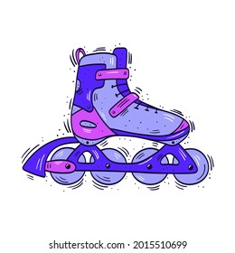 Colorful cartoon roller skate - Vector illustration isolated