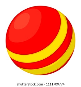 Colorful cartoon rubber ball toy. Simple toy for domestic animal. Pet care themed vector illustration for icon, sticker, patch, label, badge, certificate or gift card decoration