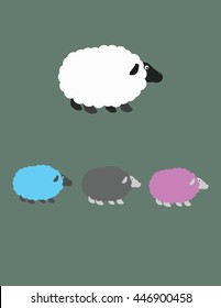 
Colorful cartoon sheep vector illustrator
