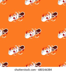 Colorful cartoon Skateboard pattern. Vector illustration. Background.