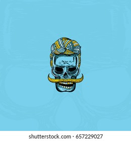 Colorful Cartoon Skull T-Shirt Design