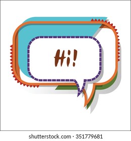 Colorful Cartoon Speech Bubble. Vector. Retro Style. Pop Art. Bubble template.