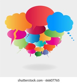 Colorful cartoon speech bubbles