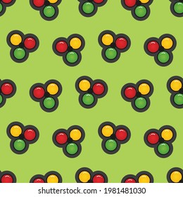 Colorful cartoon style antistress sensory toy, bubble fidget, pop it vector seamless pattern background.