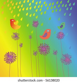 Colorful cartoon summer background