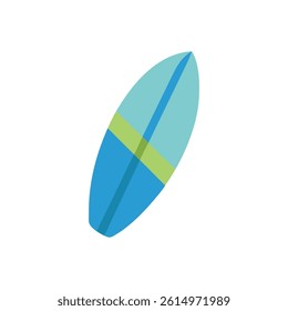 Colorful Cartoon Surfboard Illustration Vector, Blue and Green