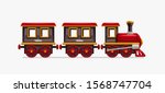colorful cartoon train on white