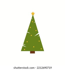 Colorful cartoon tree. Christmas tree Vector illustration