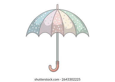 Colorful cartoon umbrella vector in flat design style, perfect for summer fashion graphics, children’s themes, baby accessories, and decorative patterns
