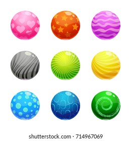 Colorful cartoon vector bubbles set. Isolated on white background.