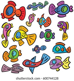 Colorful Cartoon Vector Fish