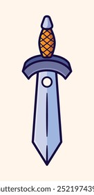 Colorful Cartoon Vector Illustration of a Stylized Sword Design Perfect for Fantasy Themes and Creative Projects