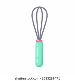 A colorful cartoon-style whisk for kitchen and baking activities