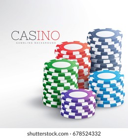 colorful casino chips vector background