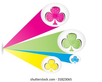 colorful casino elements clover vector illustration