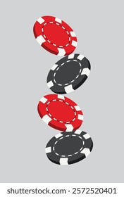 Colorful casino poker chips vector illustration.