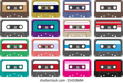 colorful cassette collection